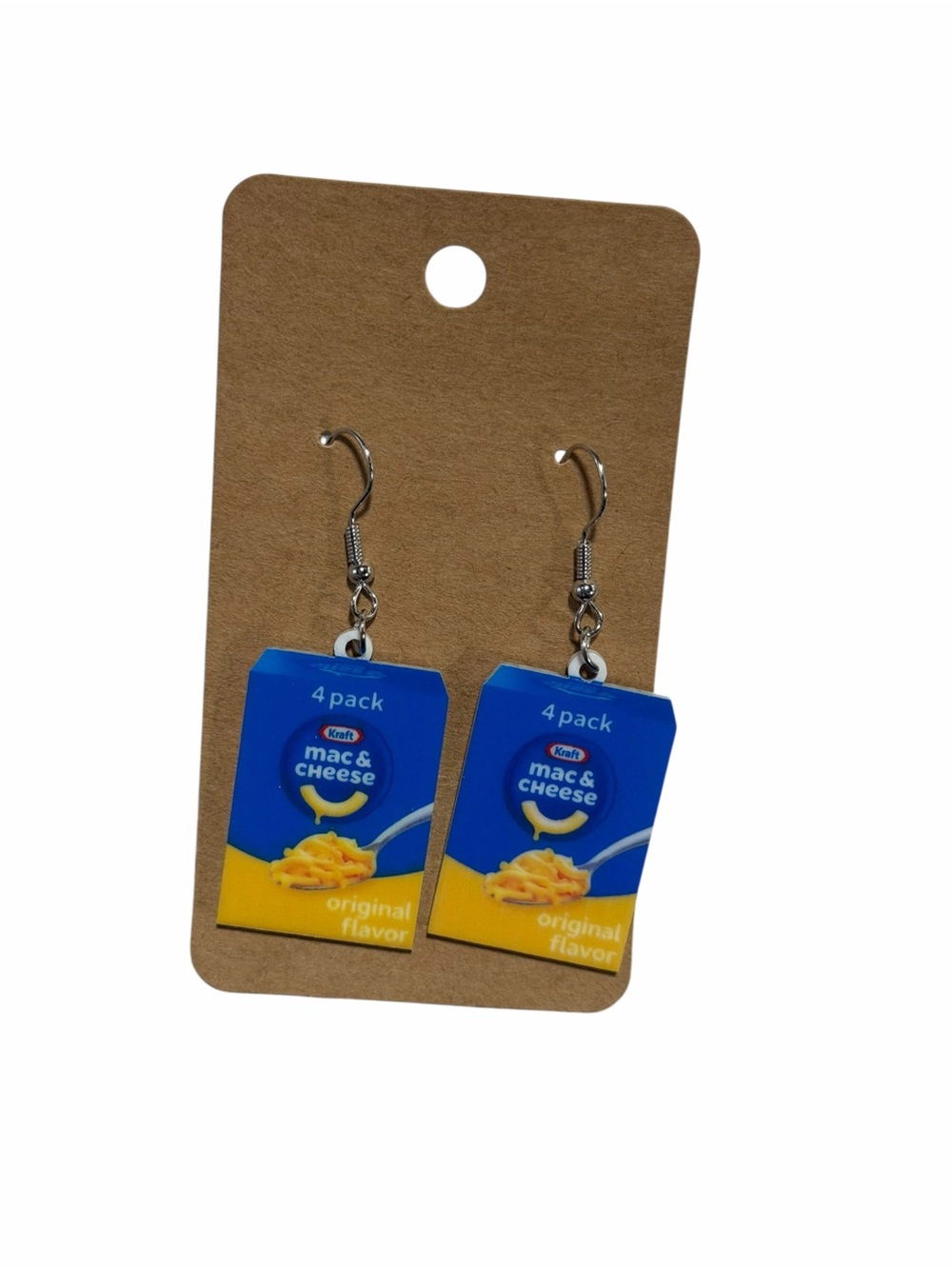 Blue & Yellow Mac and Cheese Box Dangle Earrings